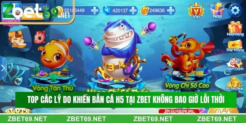 Top các lý do khiến bắn cá H5 tại Zbet không bao giờ lỗi thời